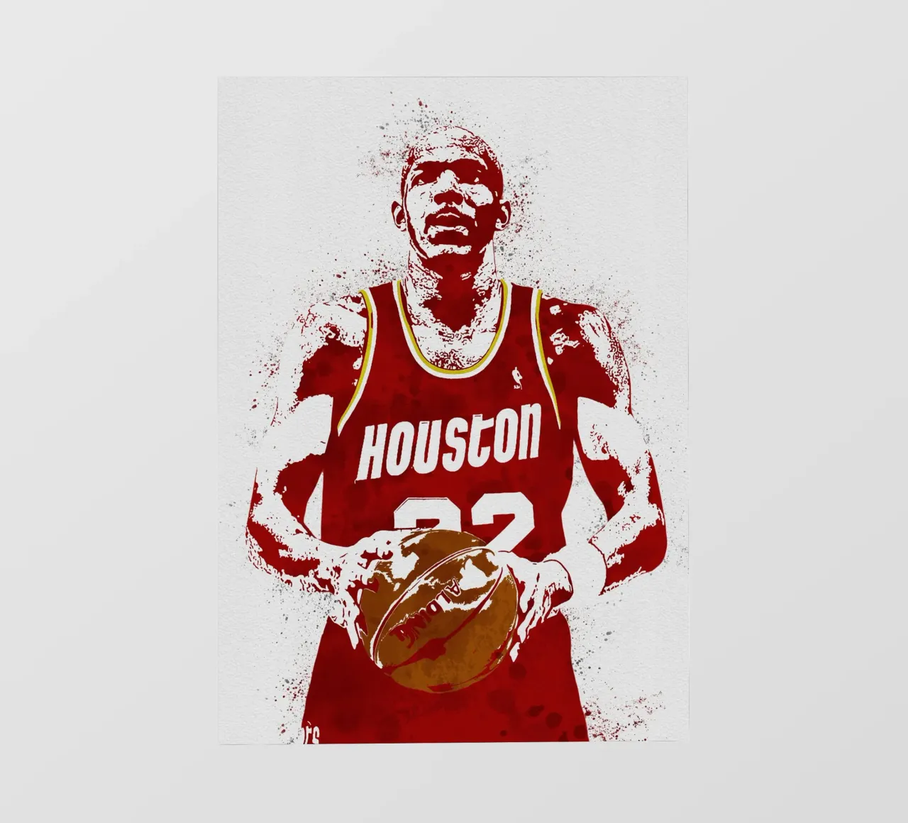Clyde Drexler  Houston Rockets pellicola backlit da tenten