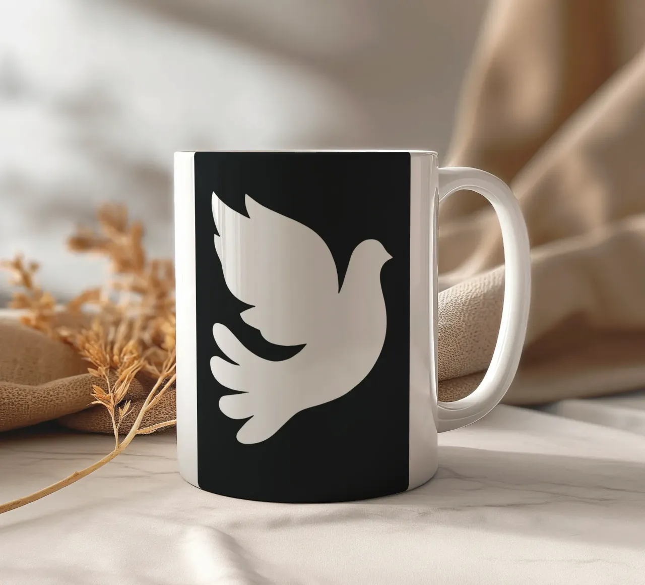 Peace and freedom tazza in ceramica da edsonramosart