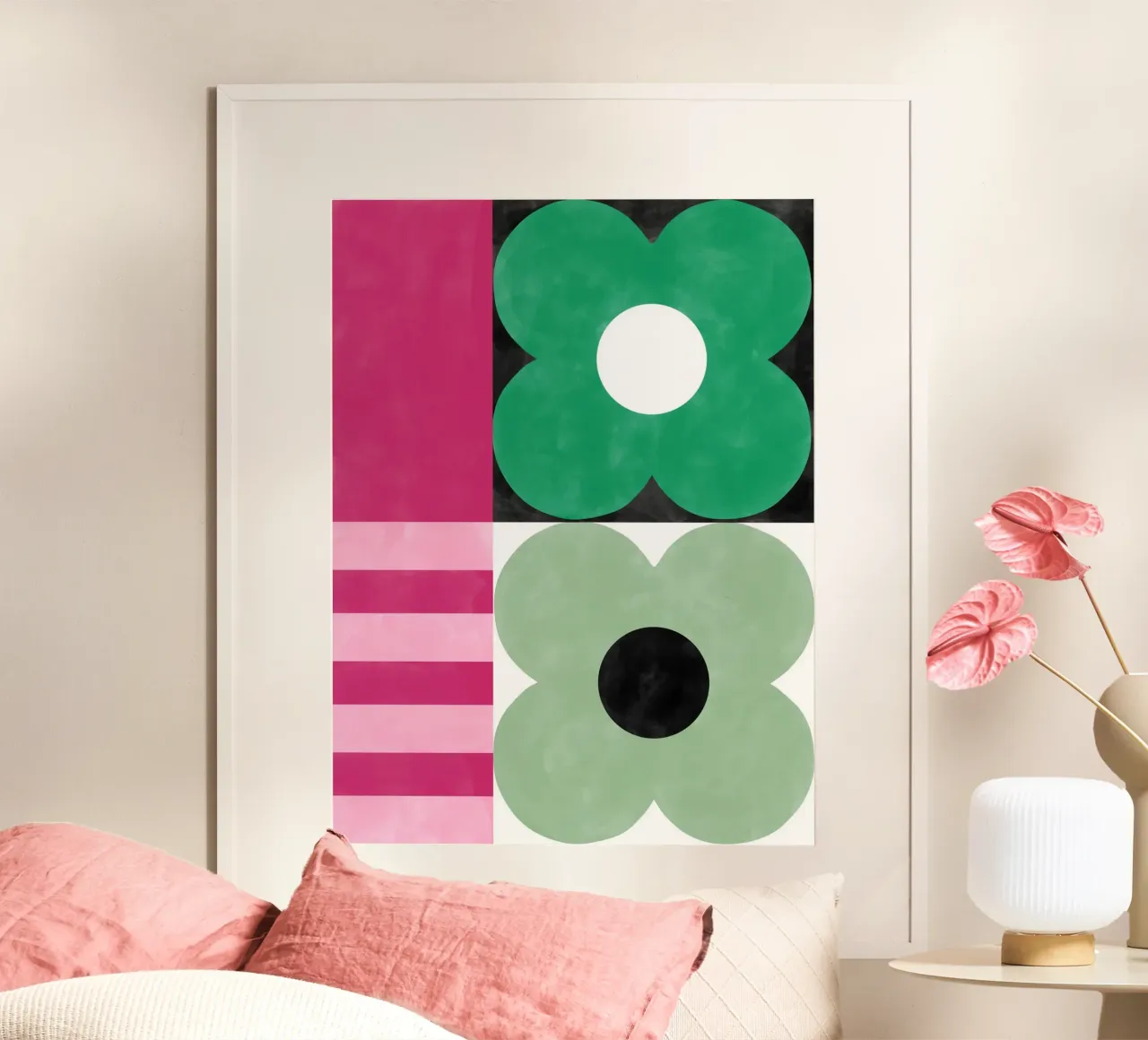 Audace geometria floreale poster con telaio in plastica da Pictufy Sun & Spirit