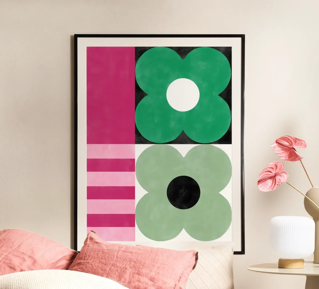 Audace geometria floreale poster con telaio in plastica da Pictufy Sun & Spirit