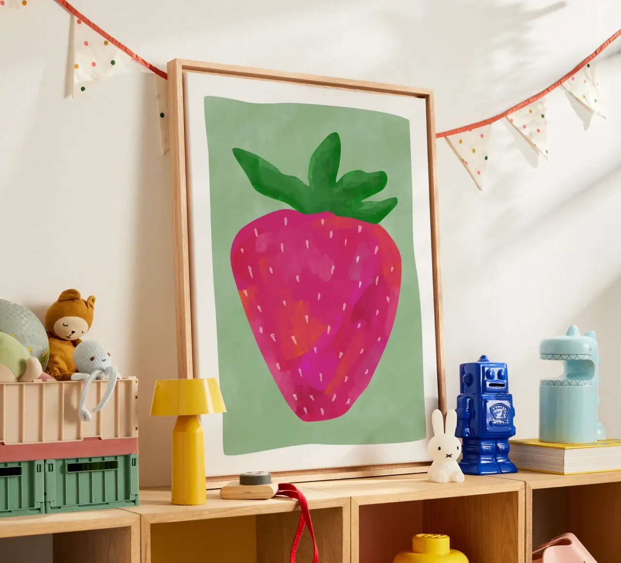 Fragola vibrante tela con Cornice a cassetta da Pictufy Sun & Spirit