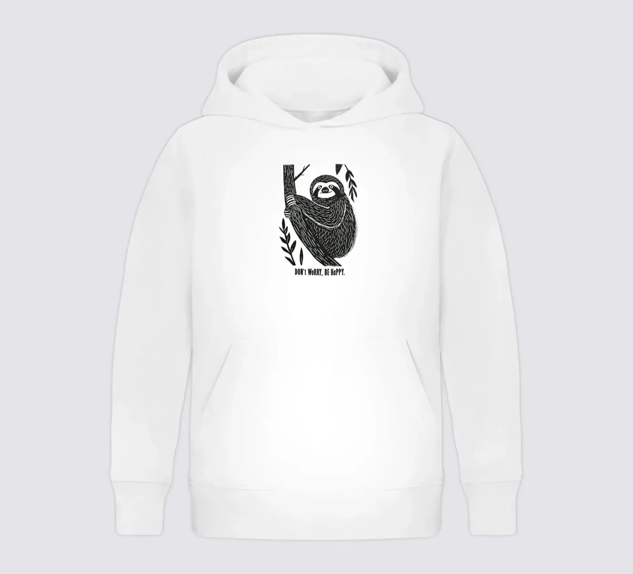 Don't Worry Be Happy | Sloth Motivation Motiv felpa bambino con cappuccio da Autofocus