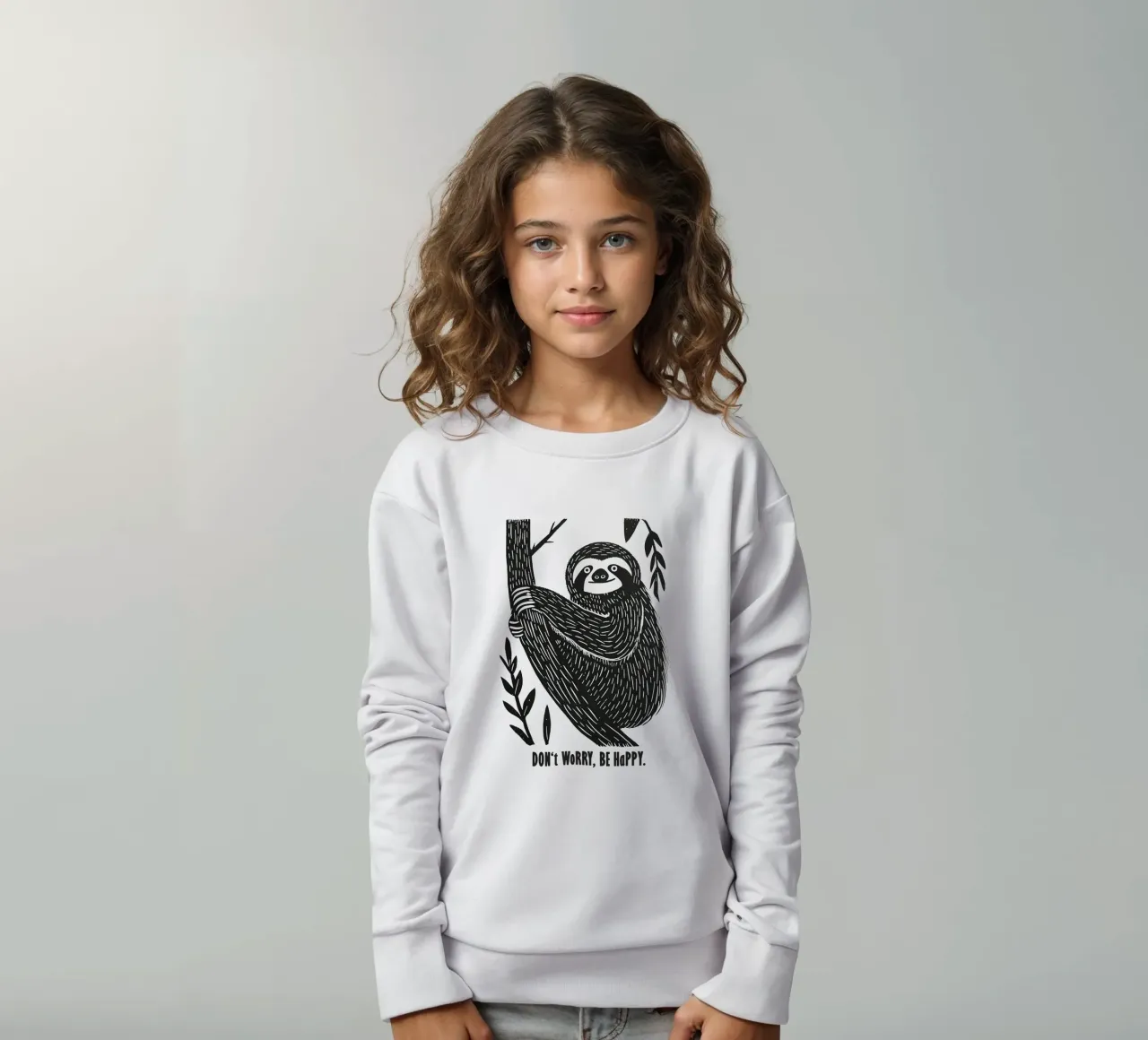 Don't Worry Be Happy | Sloth Motivation Motiv felpa bambino da Autofocus