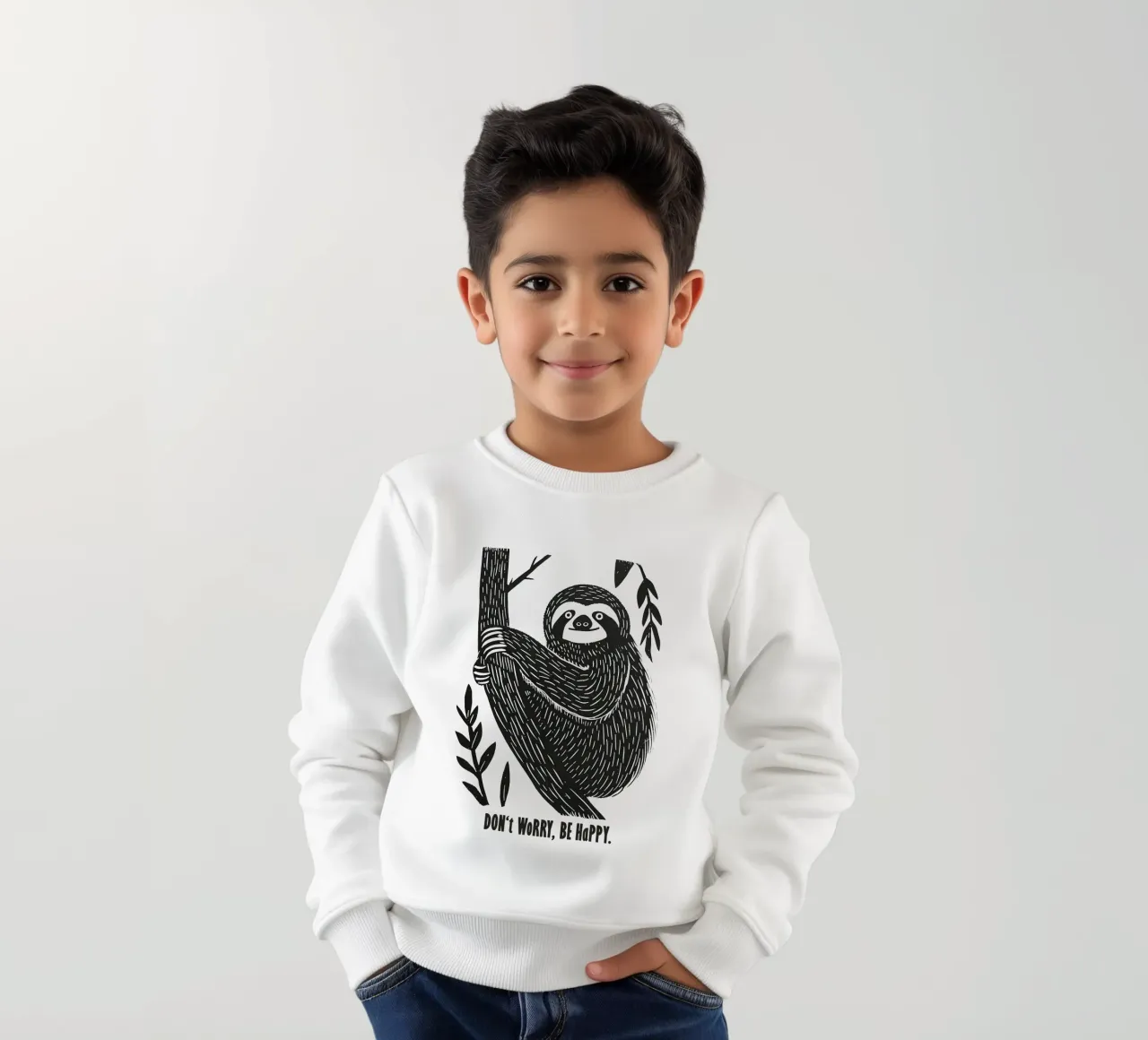 Don't Worry Be Happy | Sloth Motivation Motiv felpa bambino da Autofocus
