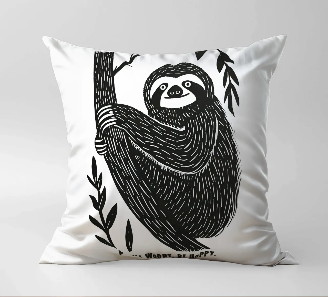 Don't Worry Be Happy | Sloth Motivation Motiv cuscino da Autofocus