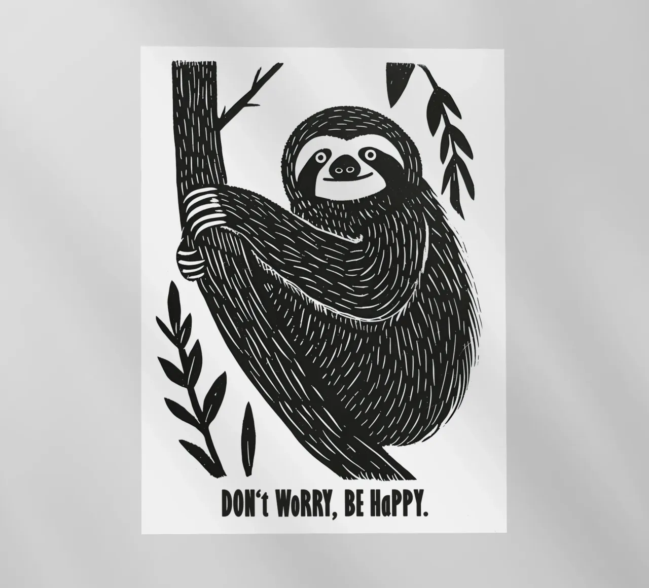 Don't Worry Be Happy | Sloth Motivation Motiv pellicola backlit da Autofocus