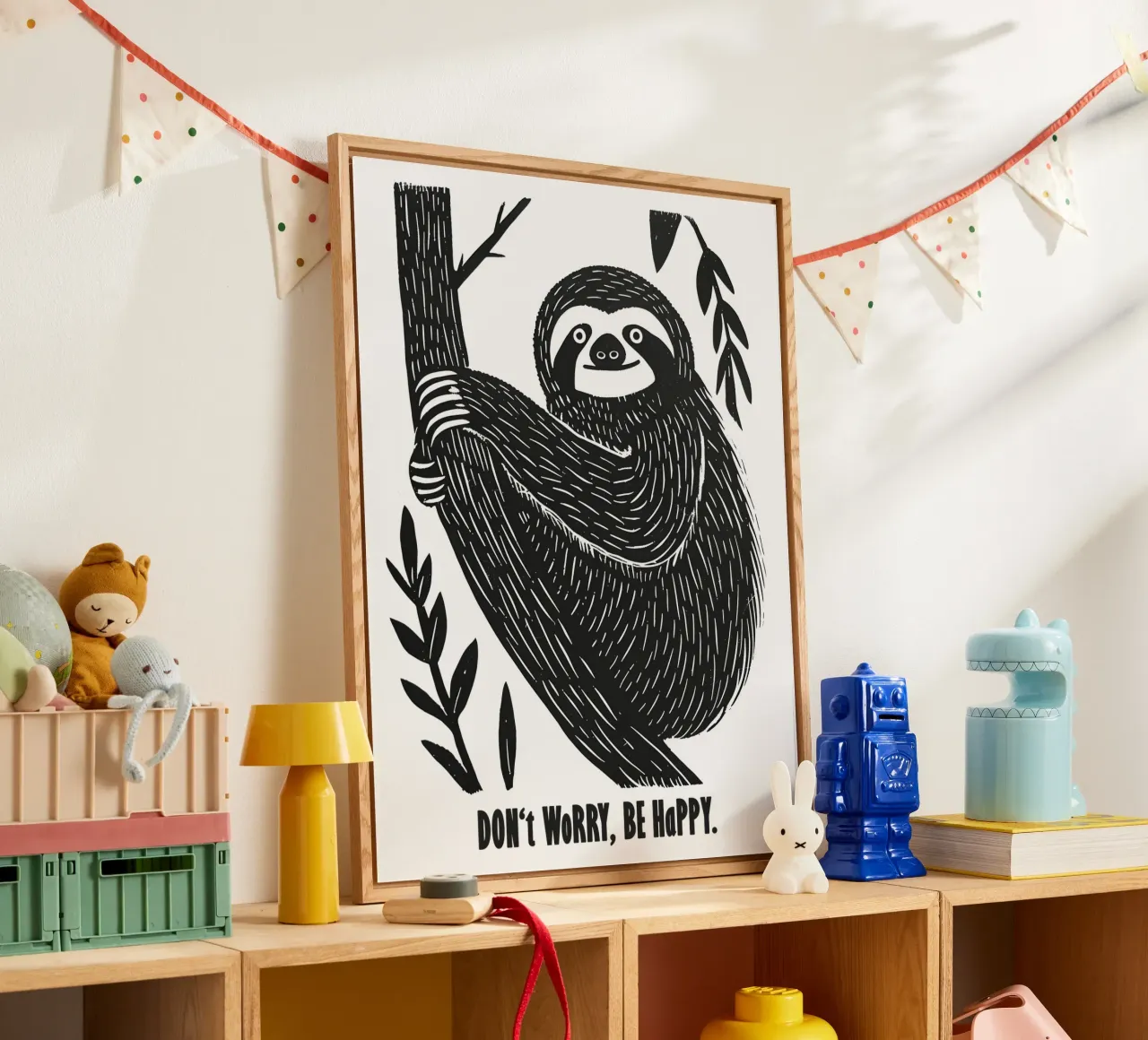 Don't Worry Be Happy | Sloth Motivation Motiv plexiglass da Autofocus