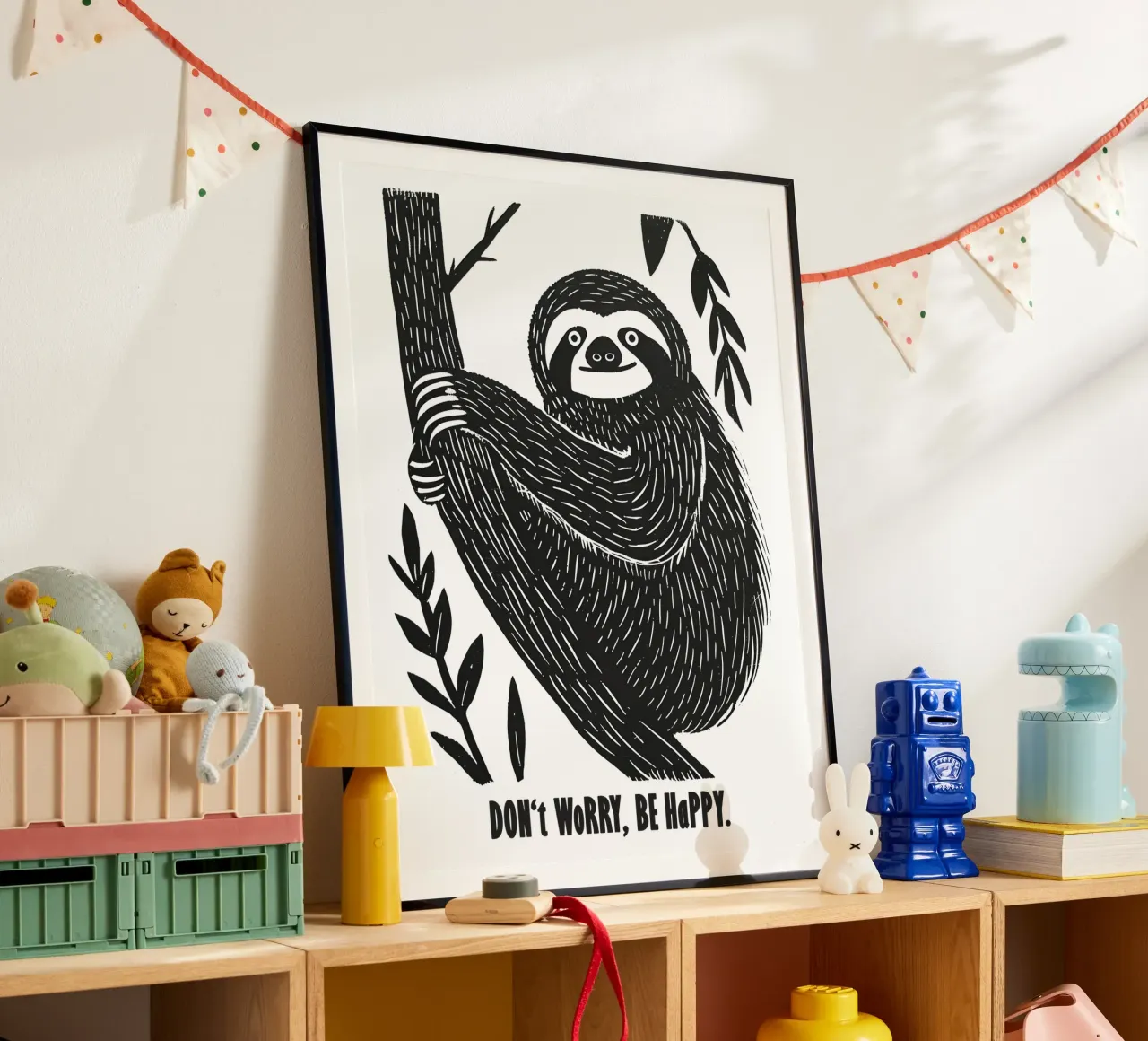 Don't Worry Be Happy | Sloth Motivation Motiv poster da Autofocus