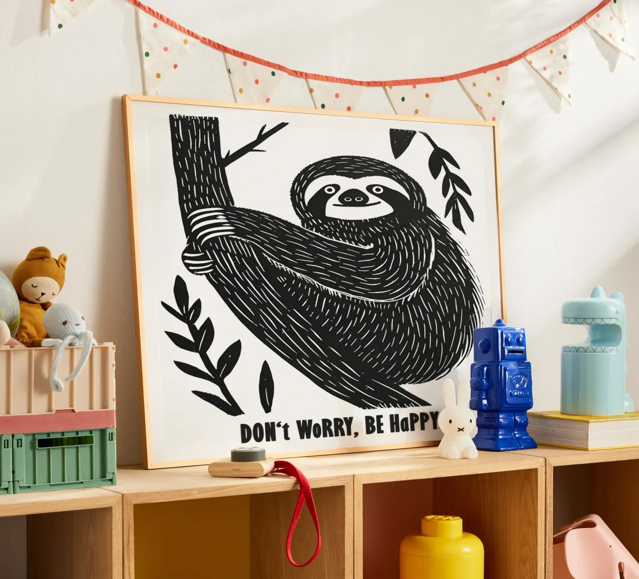 Don't Worry Be Happy | Sloth Motivation Motiv poster da Autofocus