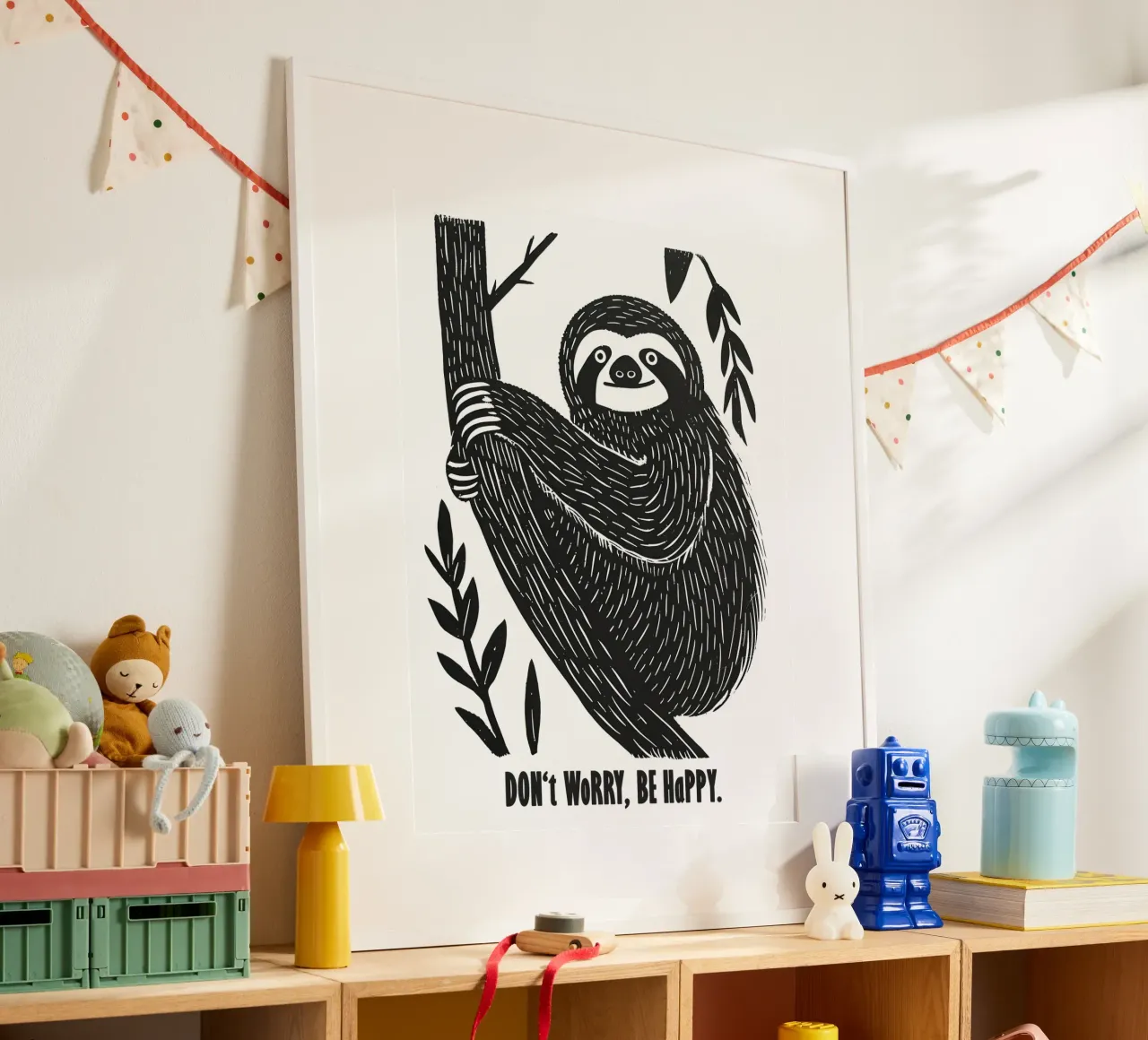 Don't Worry Be Happy | Sloth Motivation Motiv poster da Autofocus