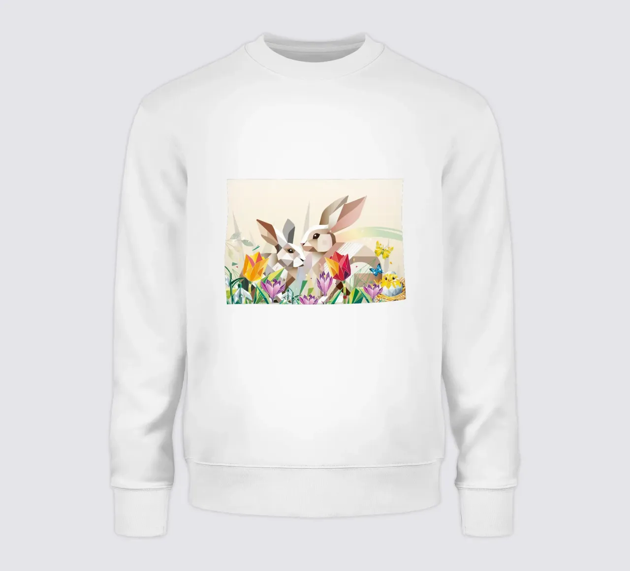 Due coniglietti di Pasqua in un mare di fiori felpa da namosh