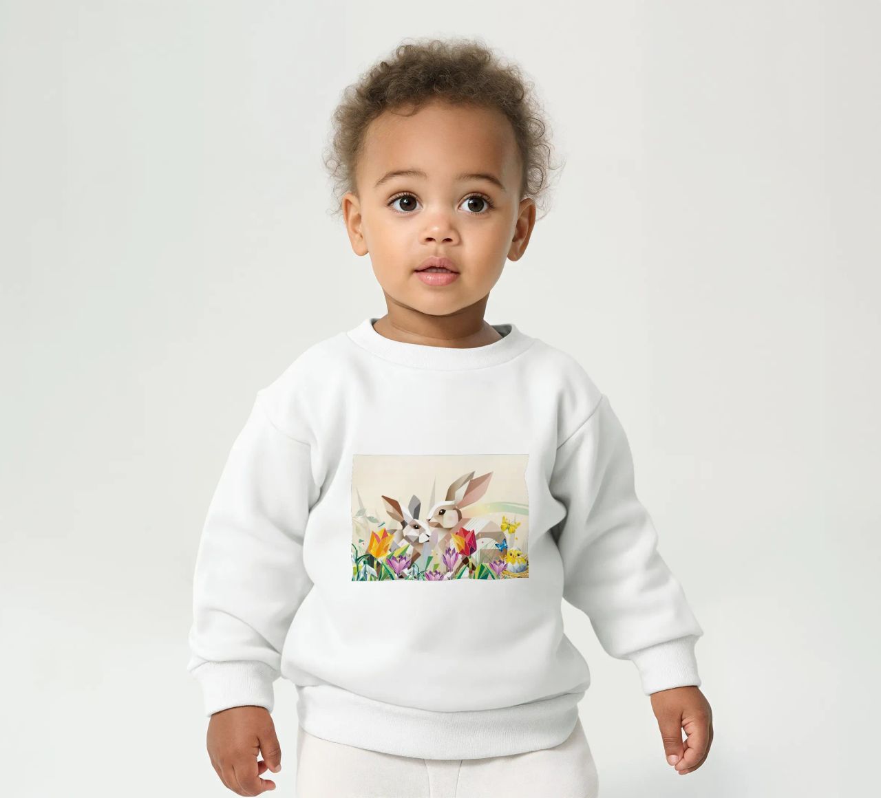 Dos conejos de Pascua en un mar de flores sudadera de bebé de namosh