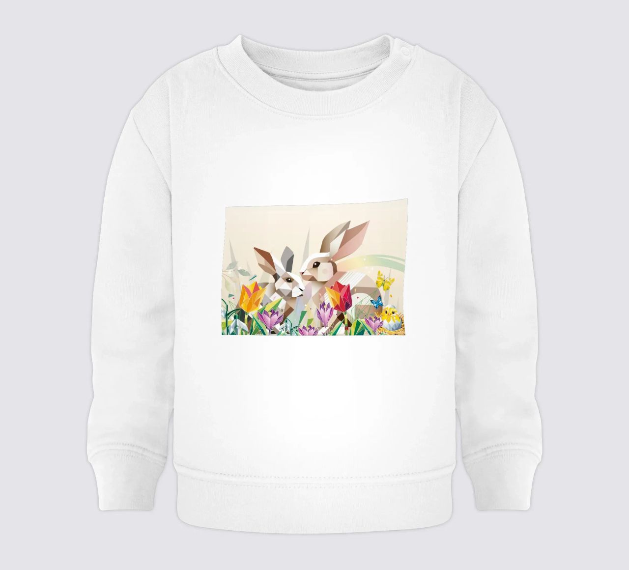 Dos conejos de Pascua en un mar de flores sudadera de bebé de namosh