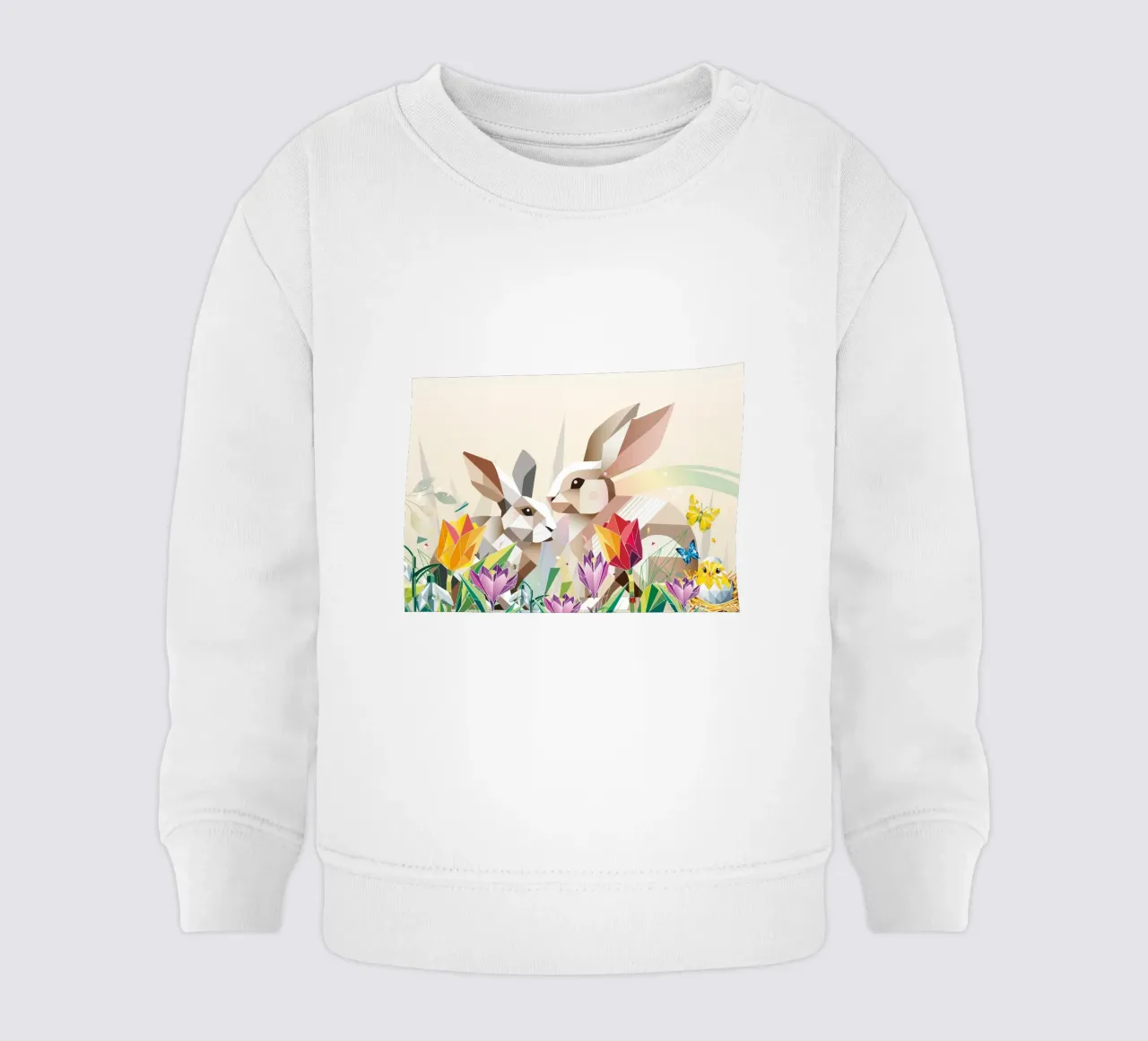 Due coniglietti di Pasqua in un mare di fiori felpa neonato da namosh