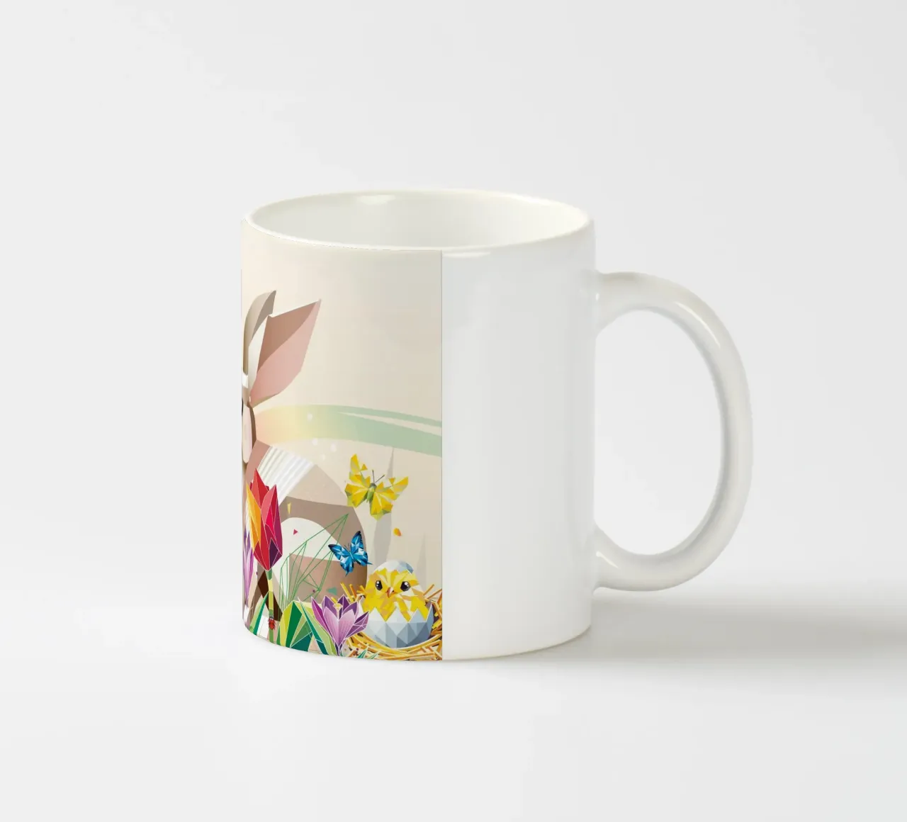 Deux lapins de Pâques dans une mer de fleurs mug en céramique de namosh