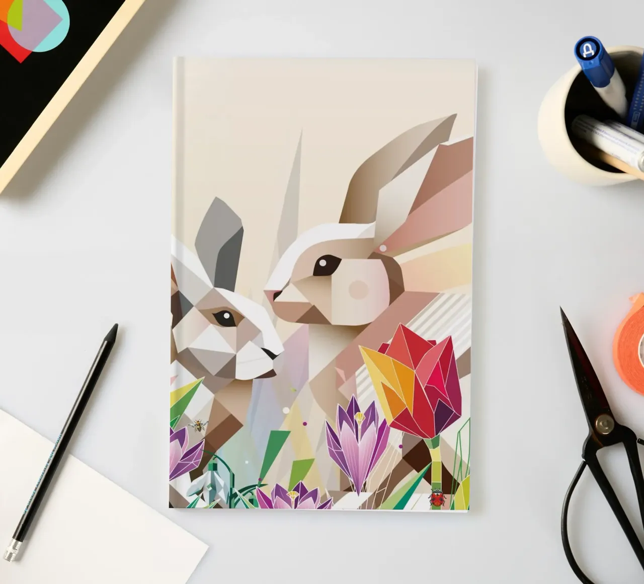 Due coniglietti di Pasqua in un mare di fiori diario da namosh