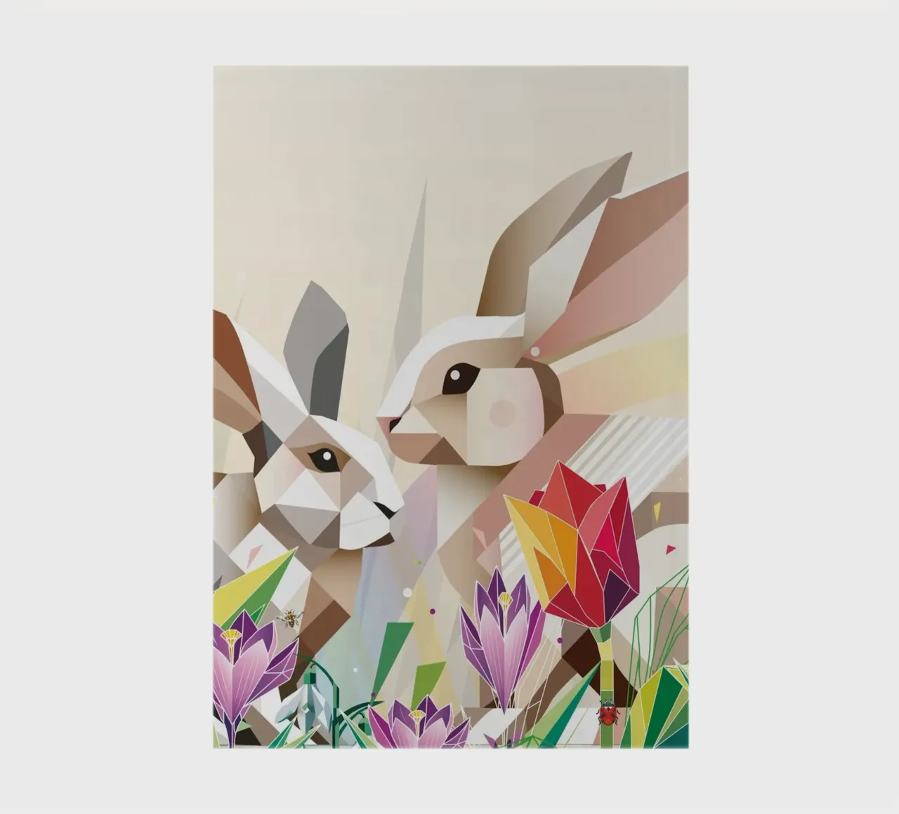 Dos conejos de Pascua en un mar de flores cuaderno de namosh