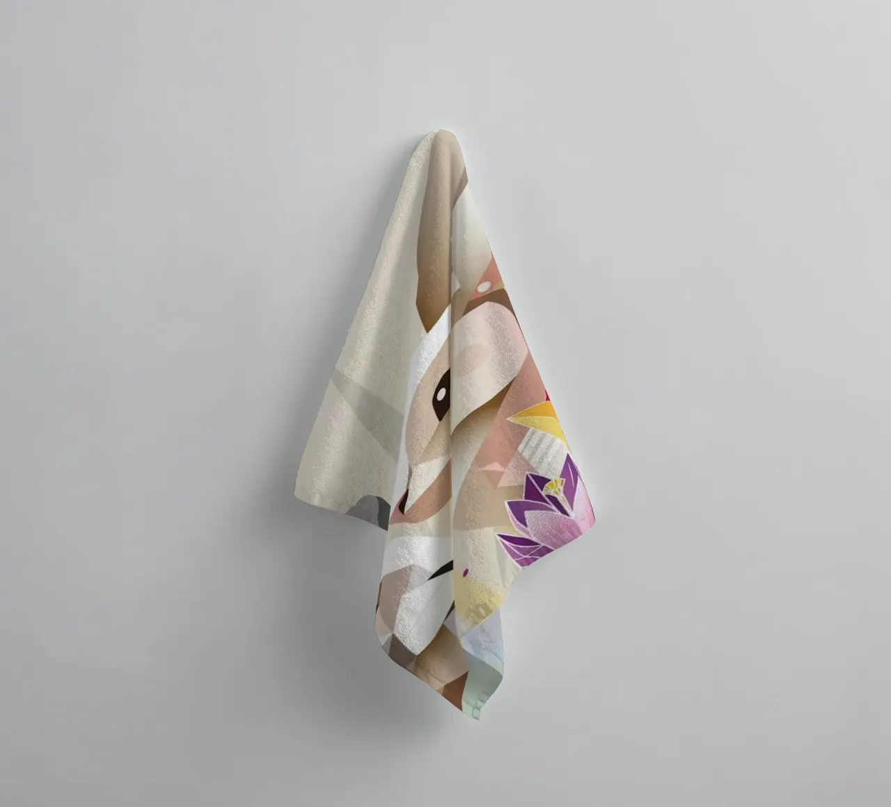 Due coniglietti di Pasqua in un mare di fiori asciugamano da bagno da namosh