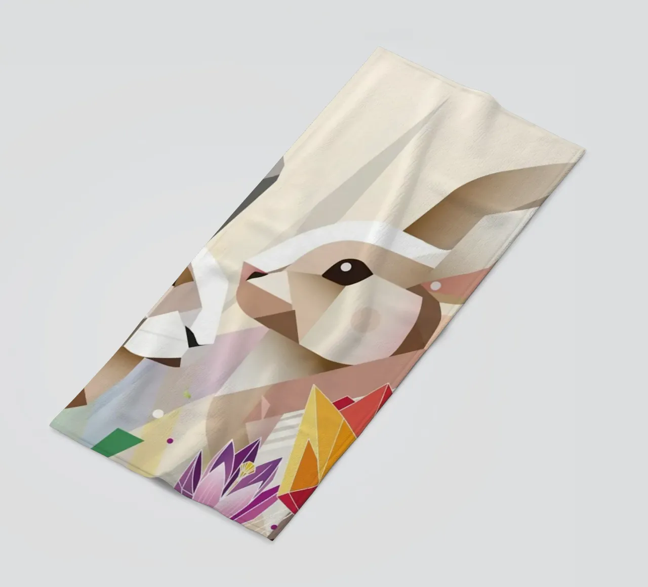 Due coniglietti di Pasqua in un mare di fiori telo mare da namosh