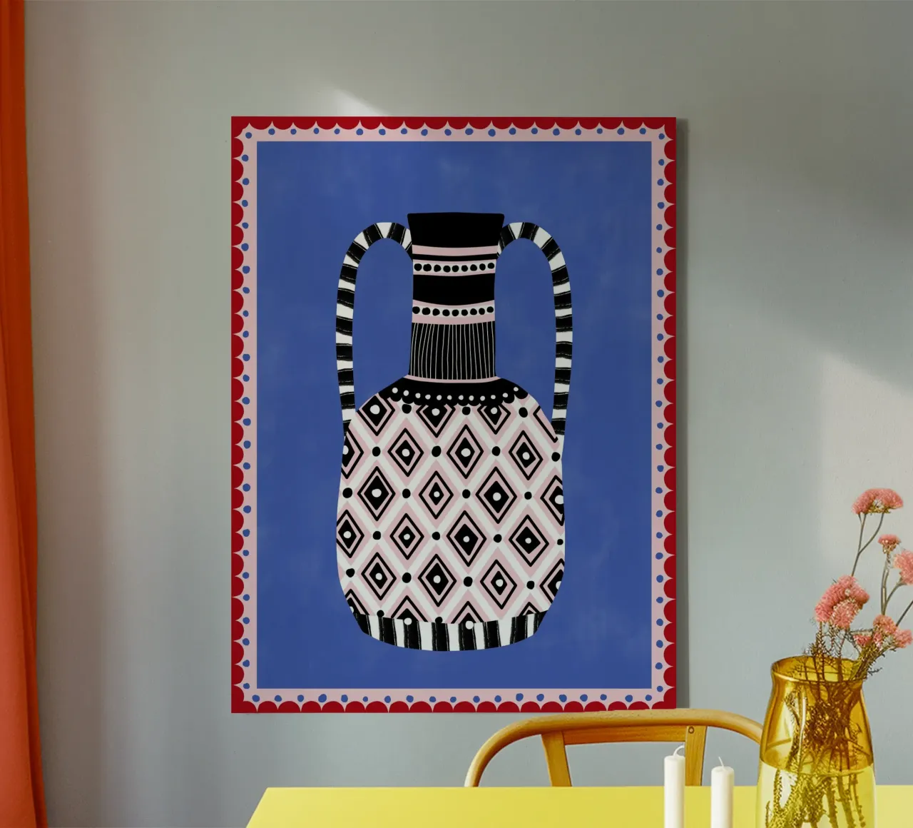 Geometric Patterns and Bold Colors canvas with Floater frame by Pictufy Sun & Spirit