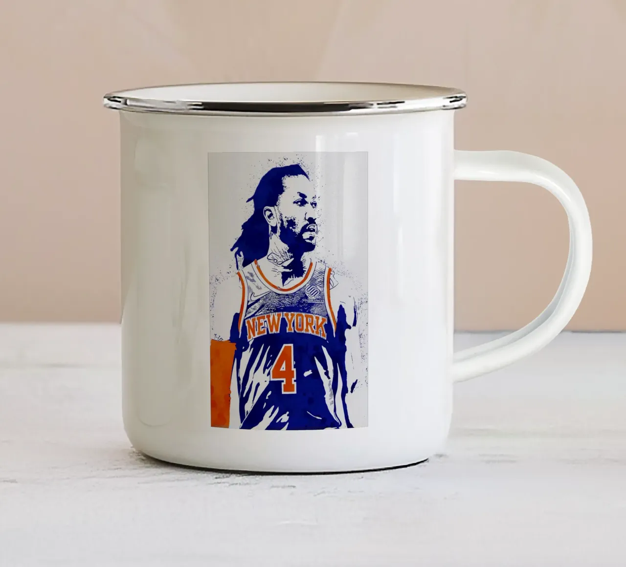 Derrick Rose New York Knicks tazza in smalto da tenten