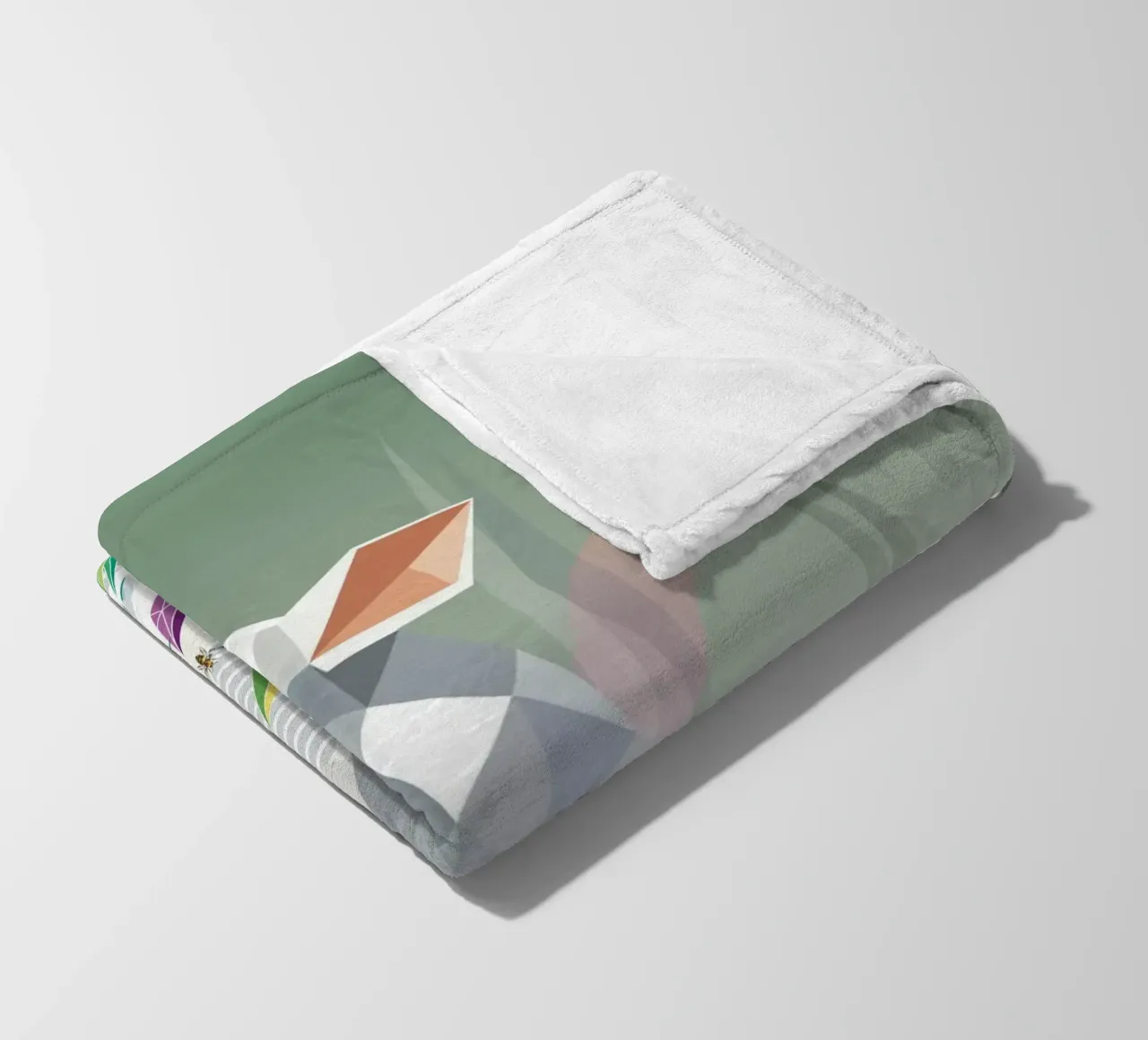 Spring lamb with flowers and butterflies fleece blanket by namosh