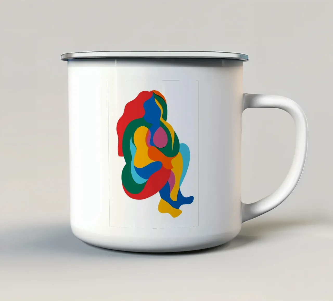 Abstract human silhouett tazza in smalto da edsonramosart