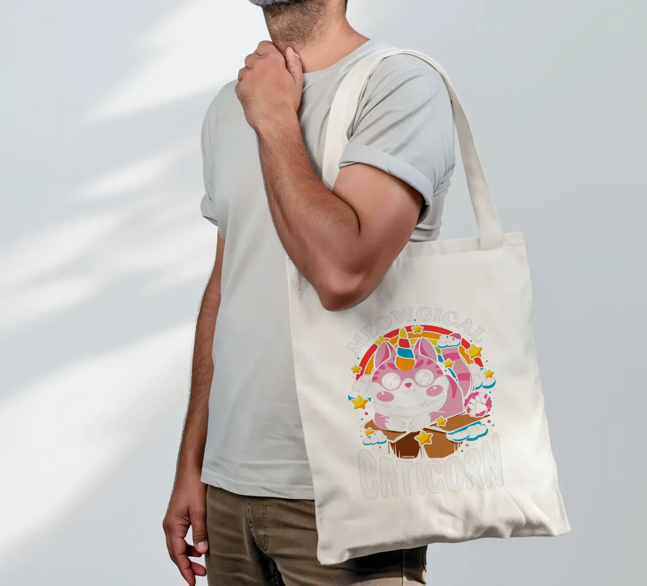 Meowgical Caticorn borsa in juta da LM2KONE