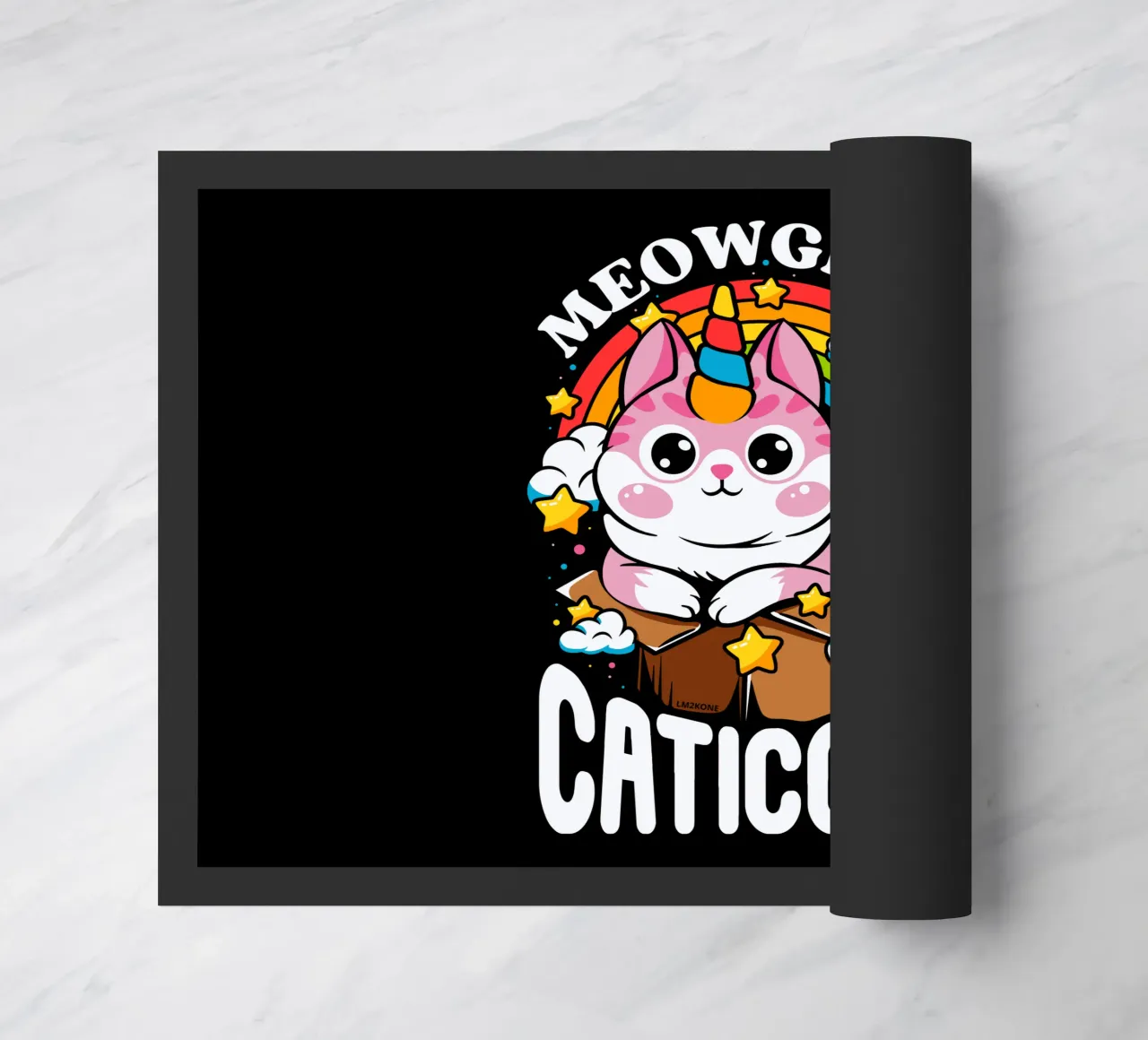 Meowgical Caticorn doormat by LM2KONE