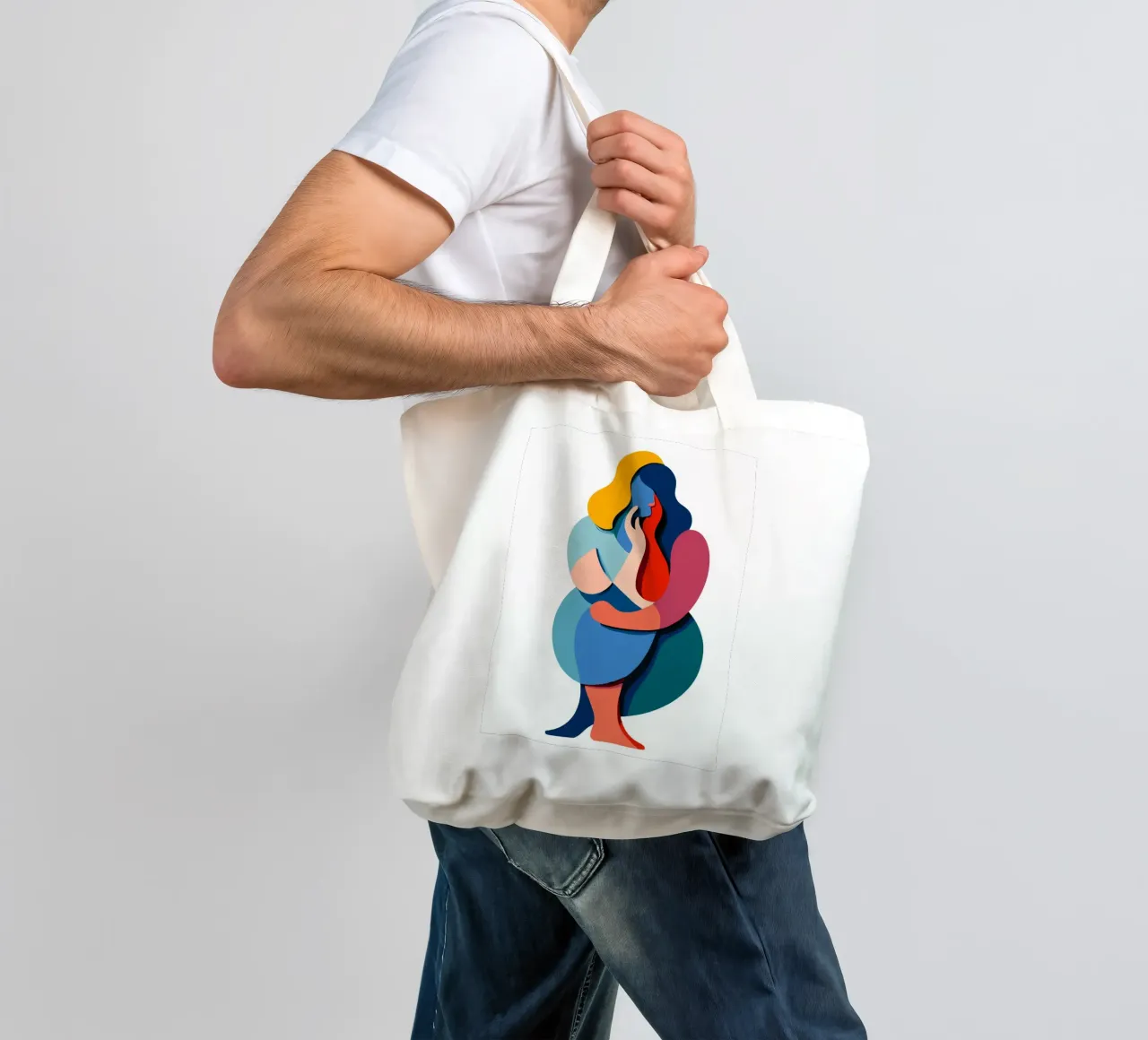 Overlapping shapes borsa in juta da edsonramosart