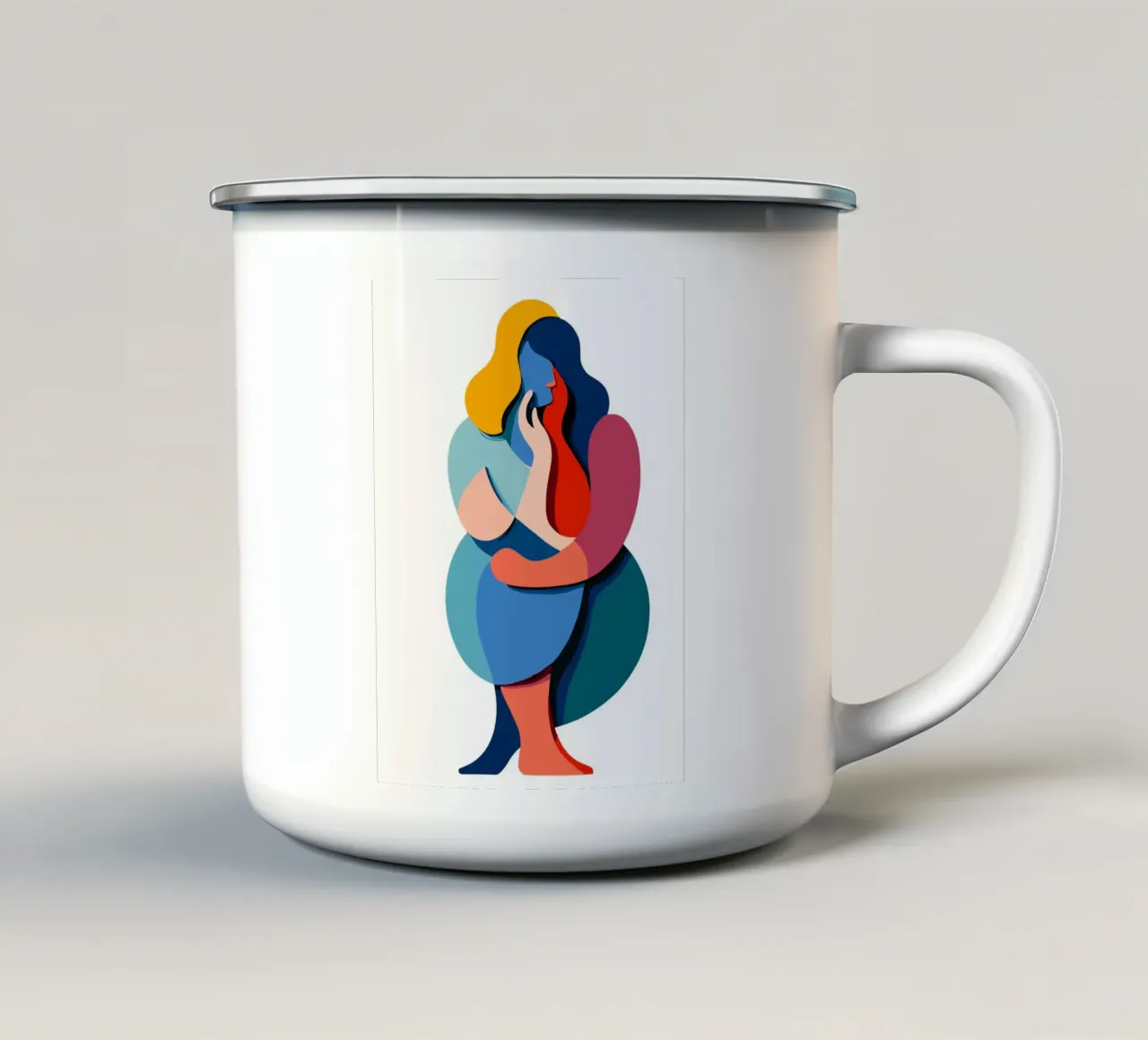 Overlapping shapes tazza in smalto da edsonramosart