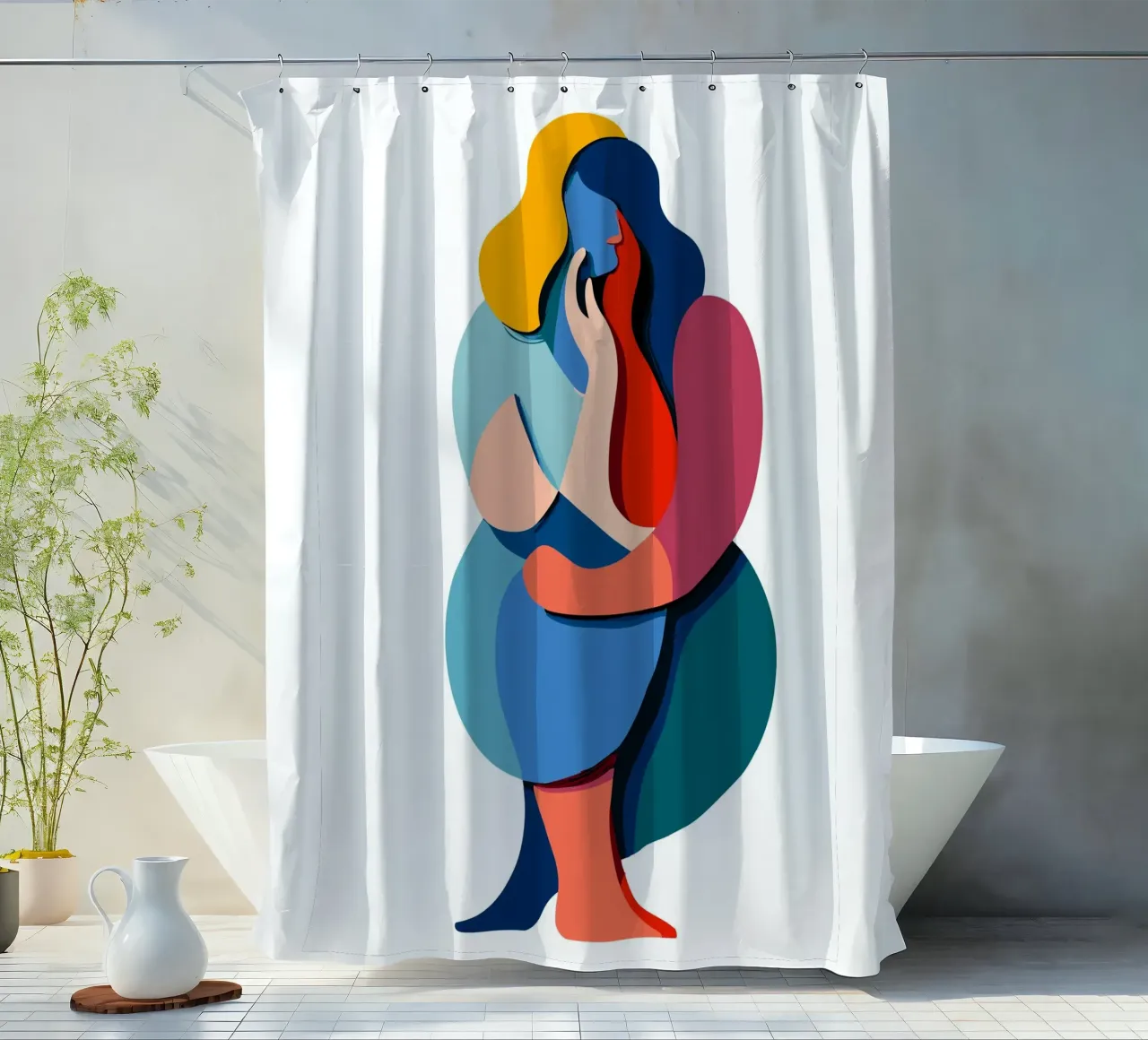 Overlapping shapes tenda da doccia da edsonramosart