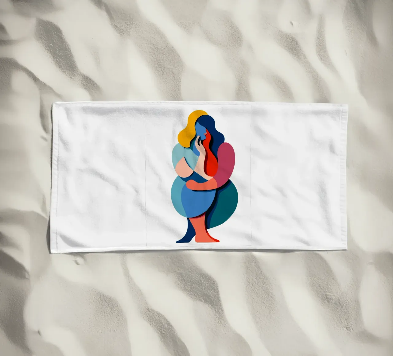 Overlapping shapes beach towel by edsonramosart