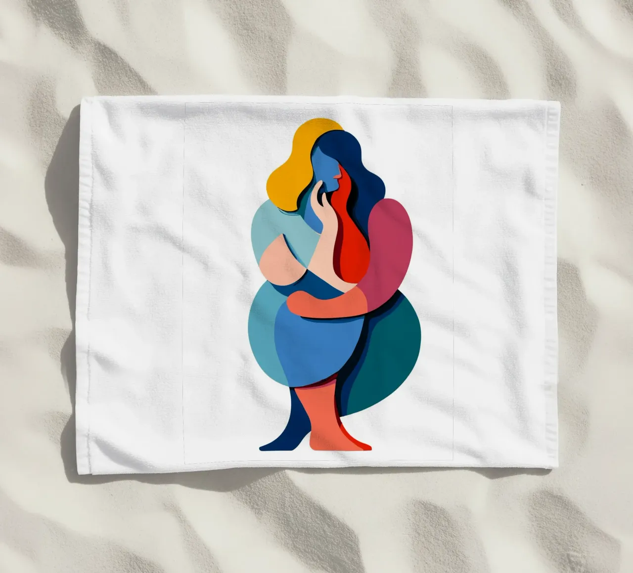 Overlapping shapes beach towel by edsonramosart