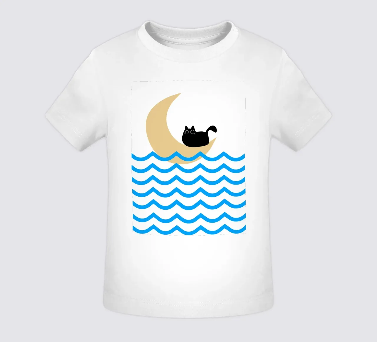 Black cat in atop a moon maglietta neonato da LisaArtes