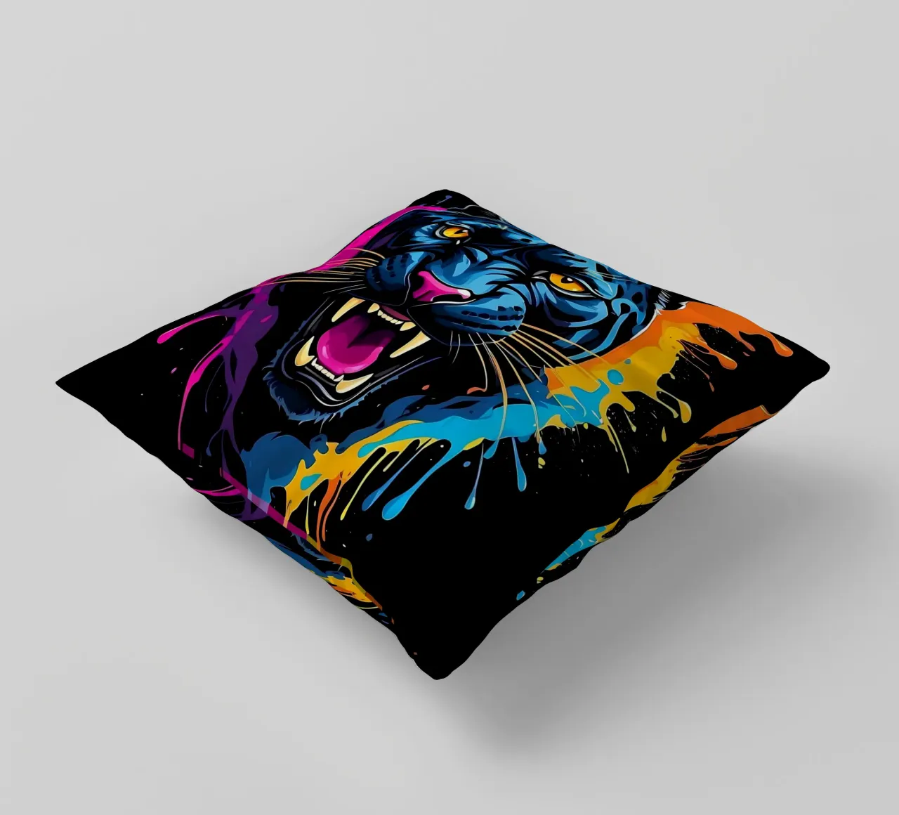 Pantera nera colorata cuscino da LM2KONE