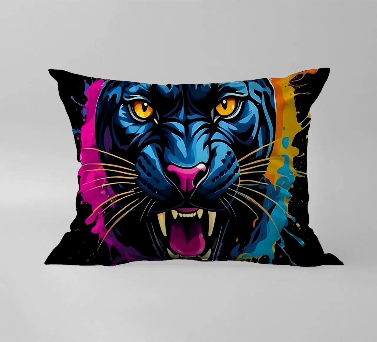Pantera nera colorata cuscino da LM2KONE