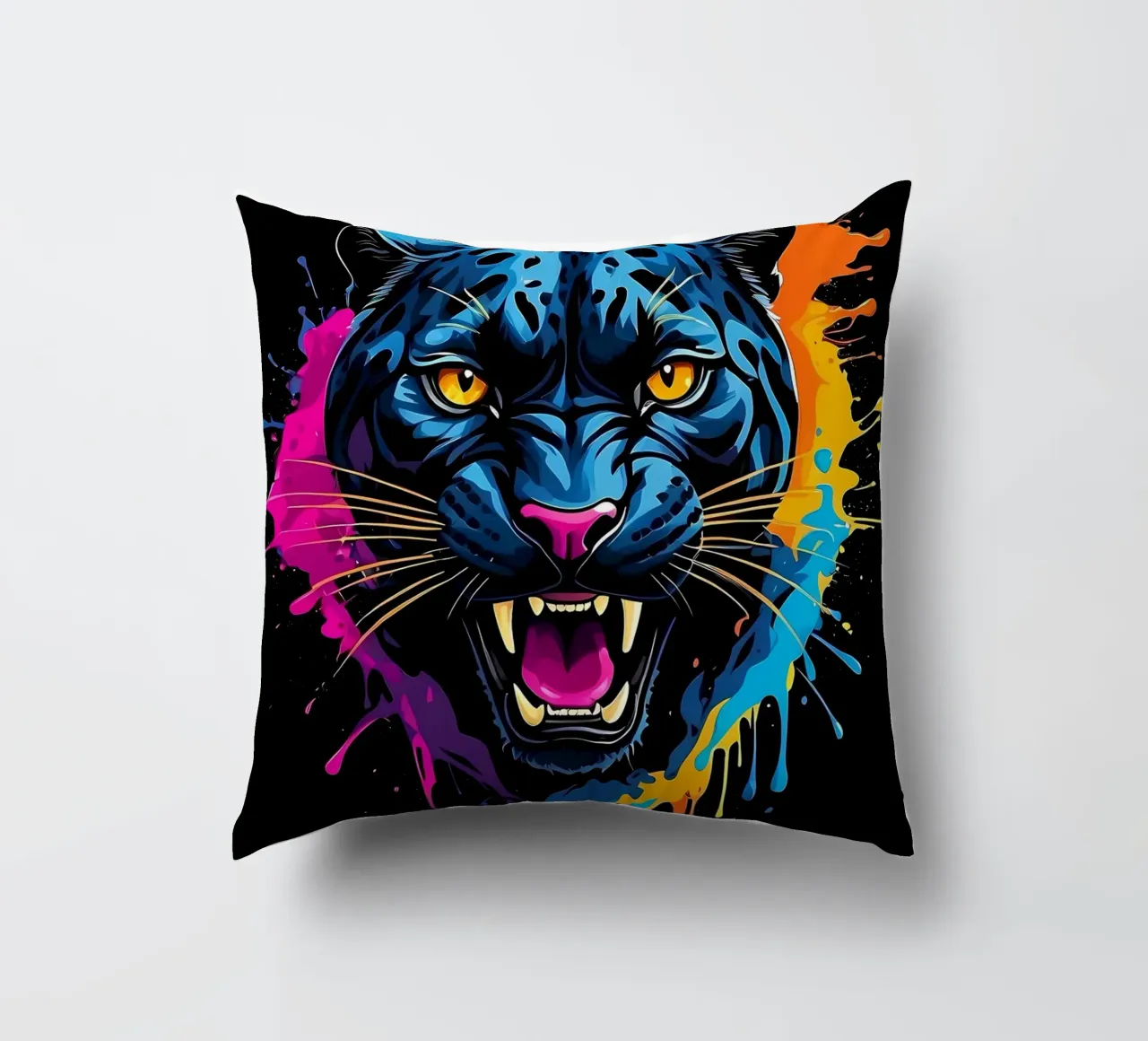 Pantera nera colorata cuscino da LM2KONE