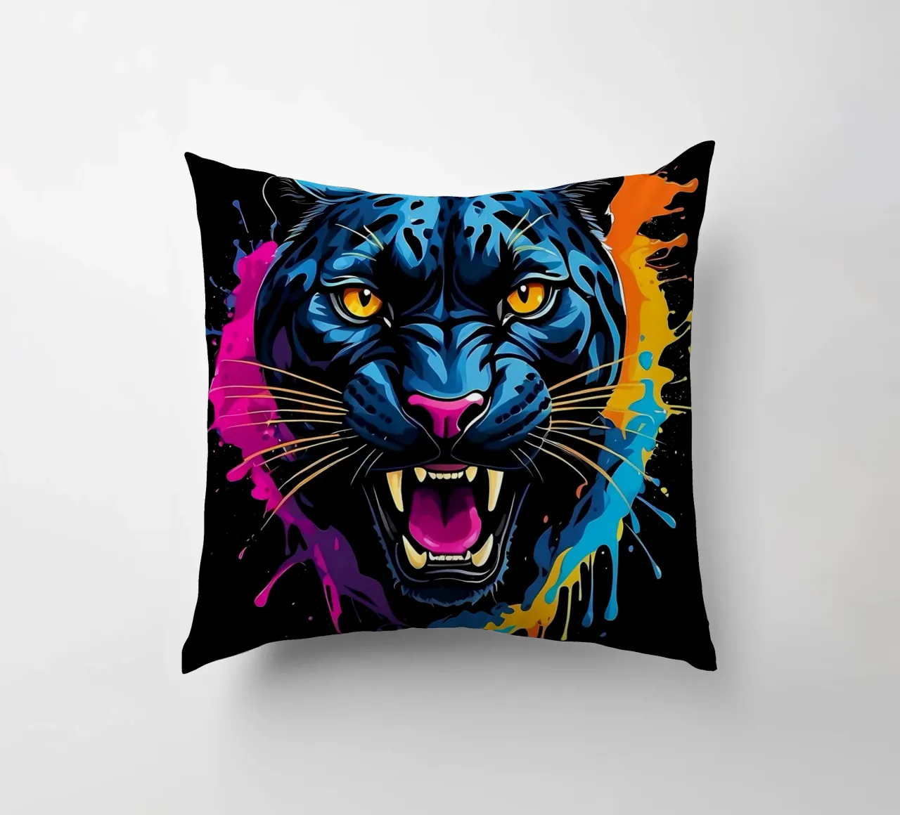 Pantera nera colorata cuscino da LM2KONE