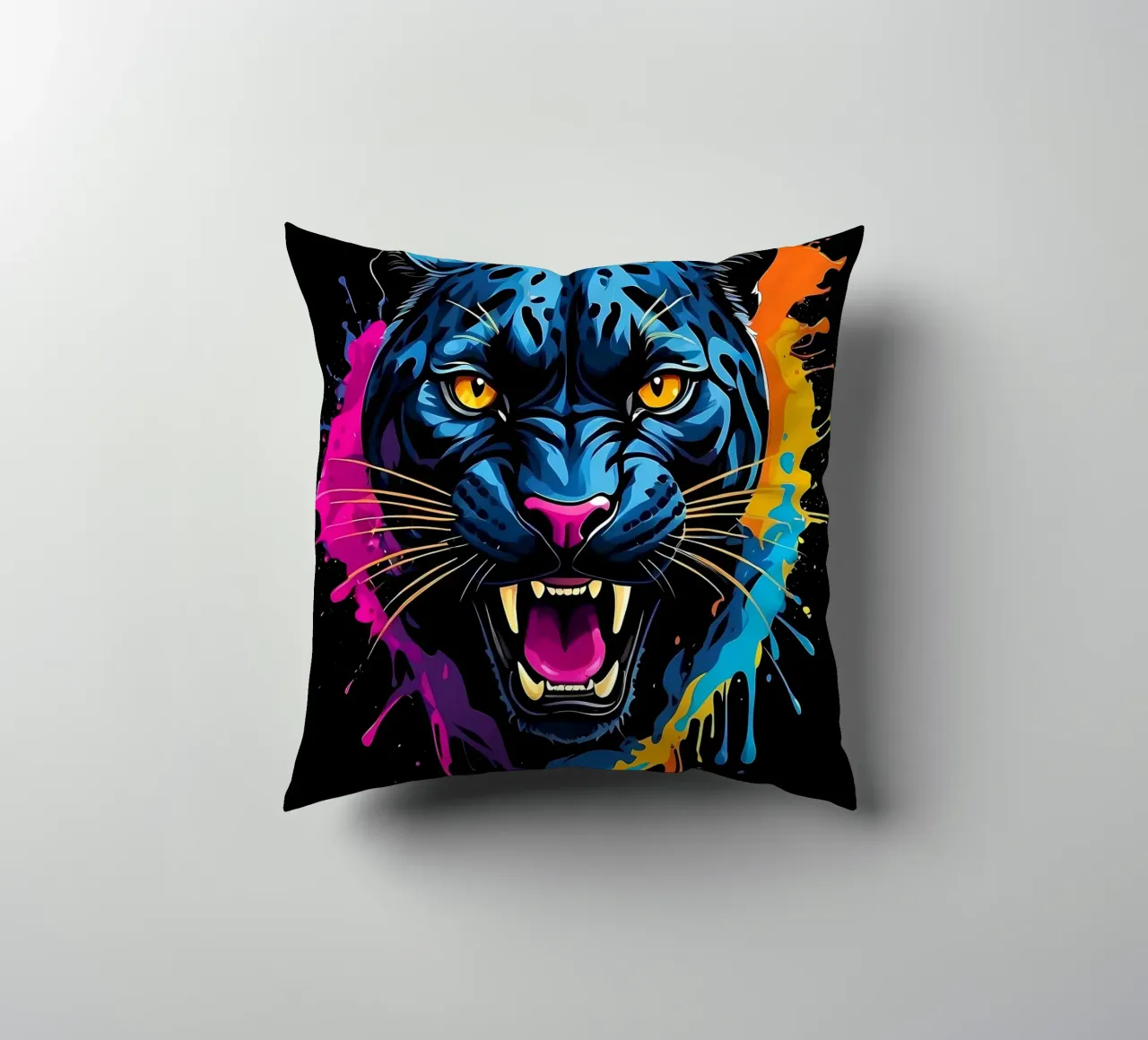 Pantera nera colorata cuscino da LM2KONE