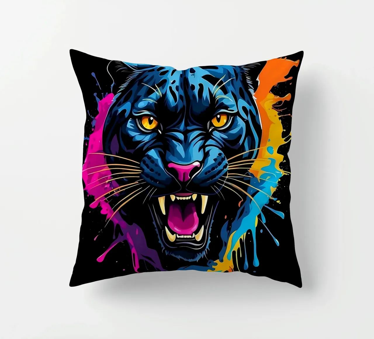 Pantera nera colorata cuscino da LM2KONE