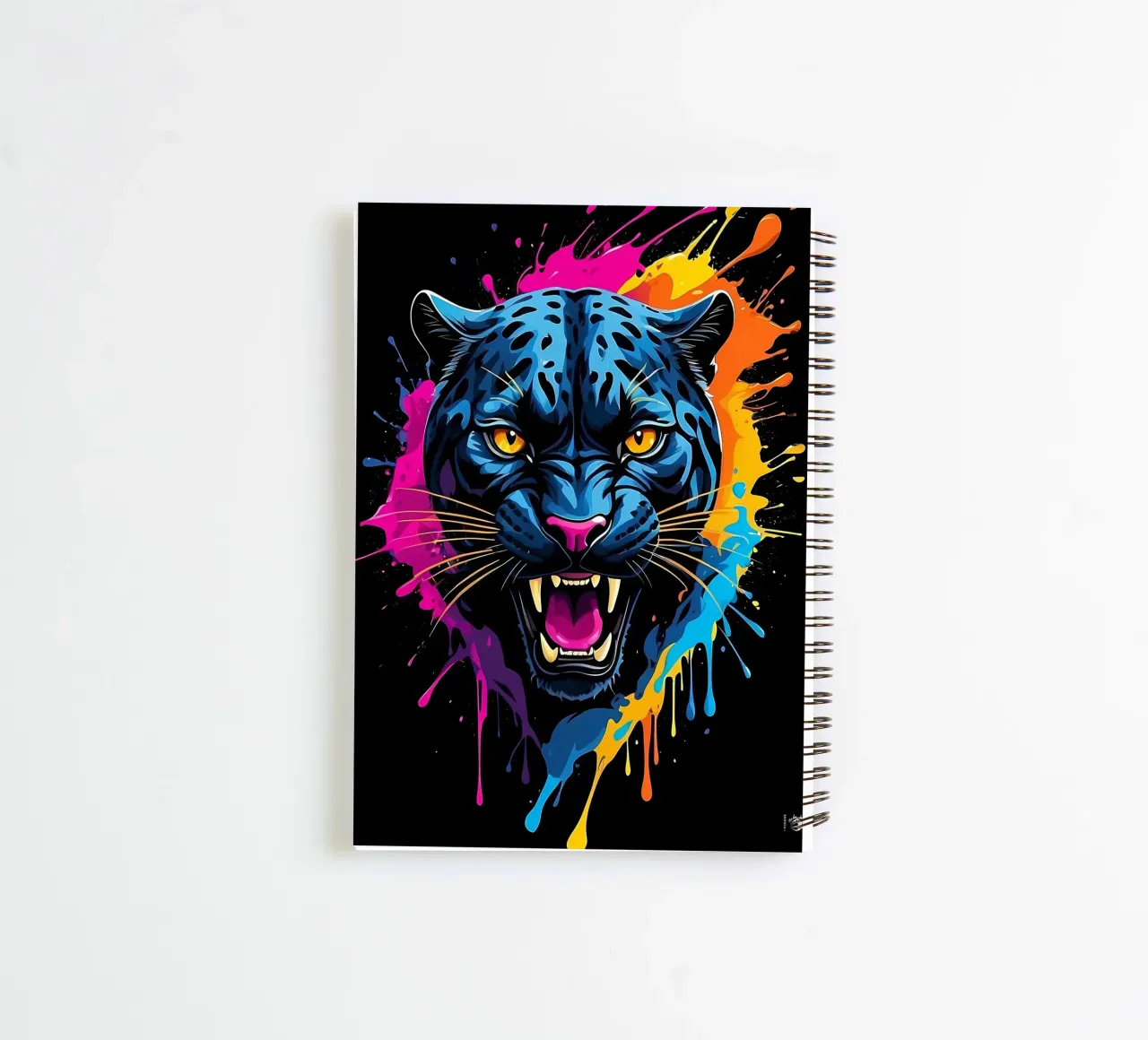 Kleurrijke zwarte panter notitieboek met spiraal van LM2KONE