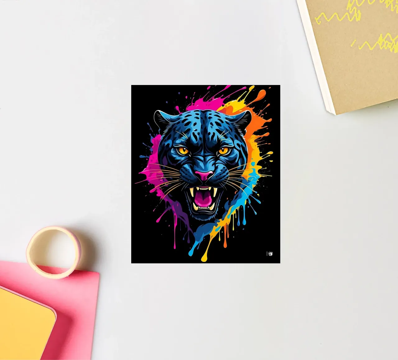 Colorful Black Panther sticker by LM2KONE