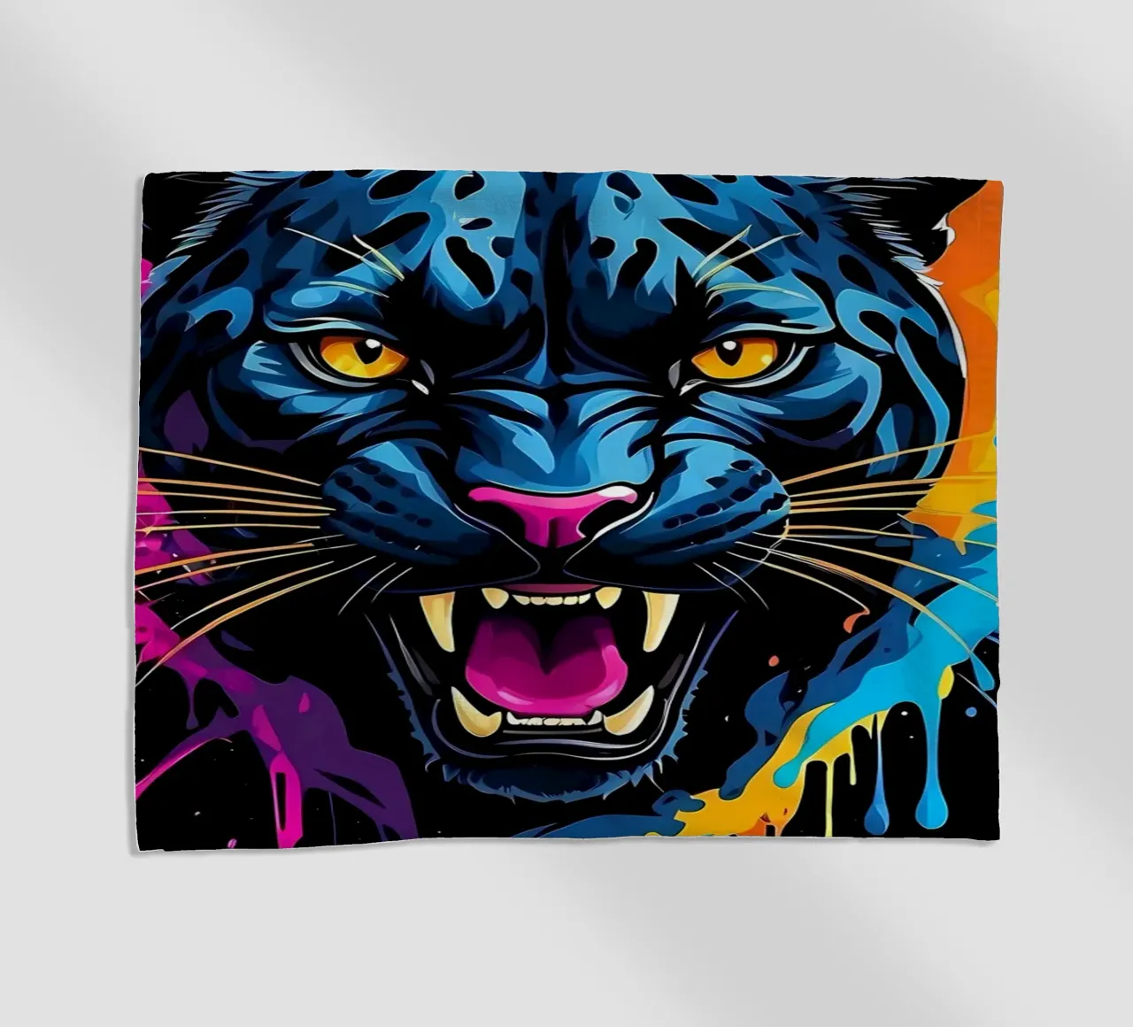 Pantera nera colorata telo mare da LM2KONE
