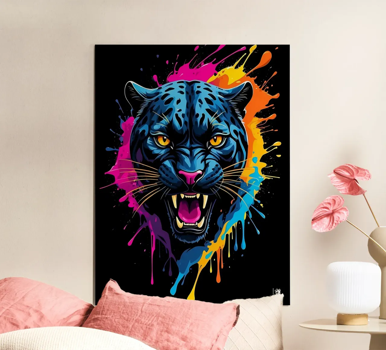 Pantera nera colorata carta hahnemühle da LM2KONE