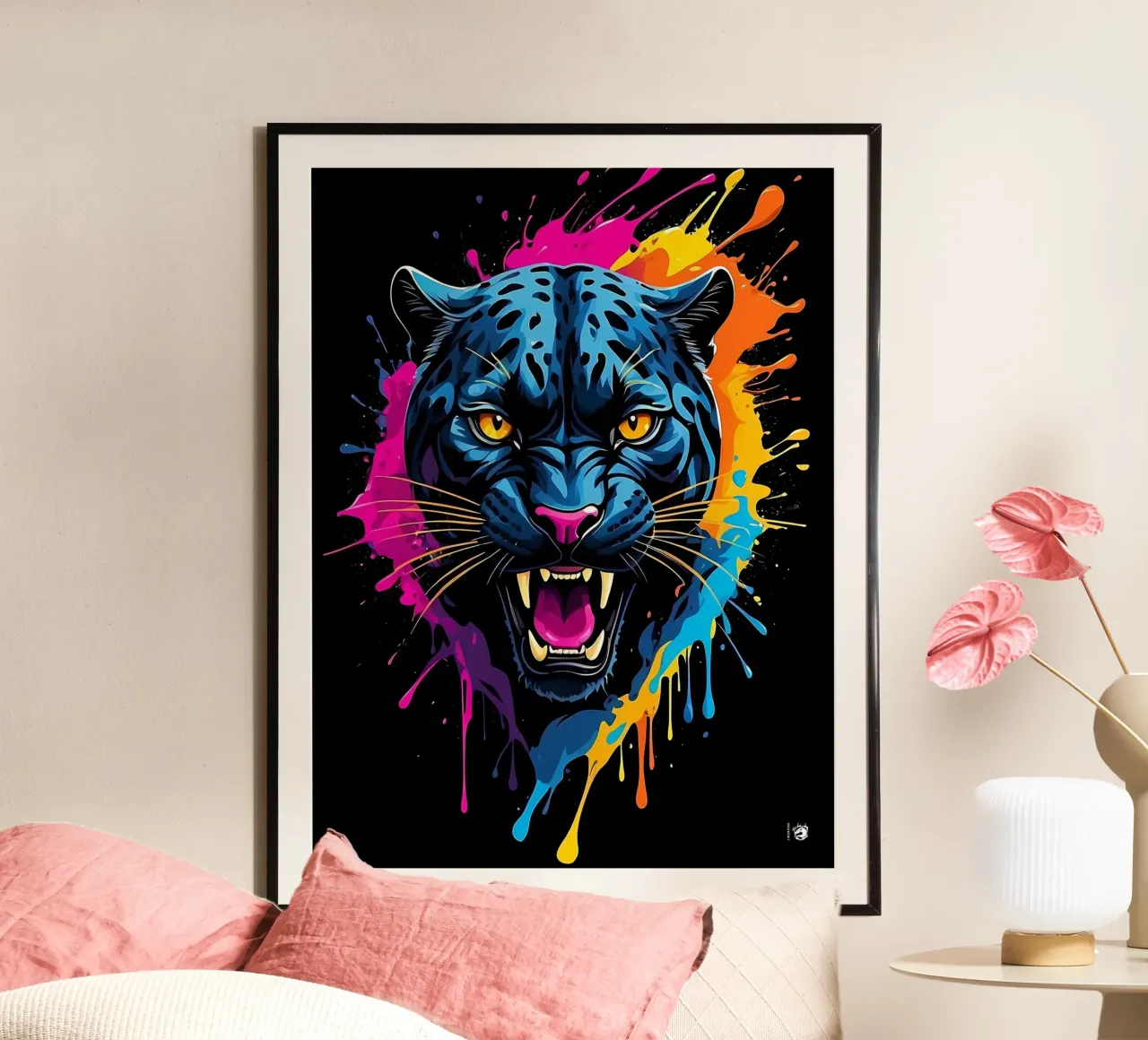 Pantera nera colorata carta hahnemühle da LM2KONE