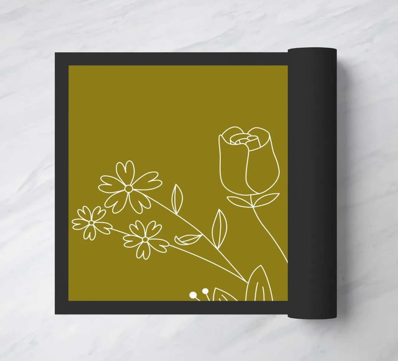 Flowers and leaves in line zerbino da LisaArtes