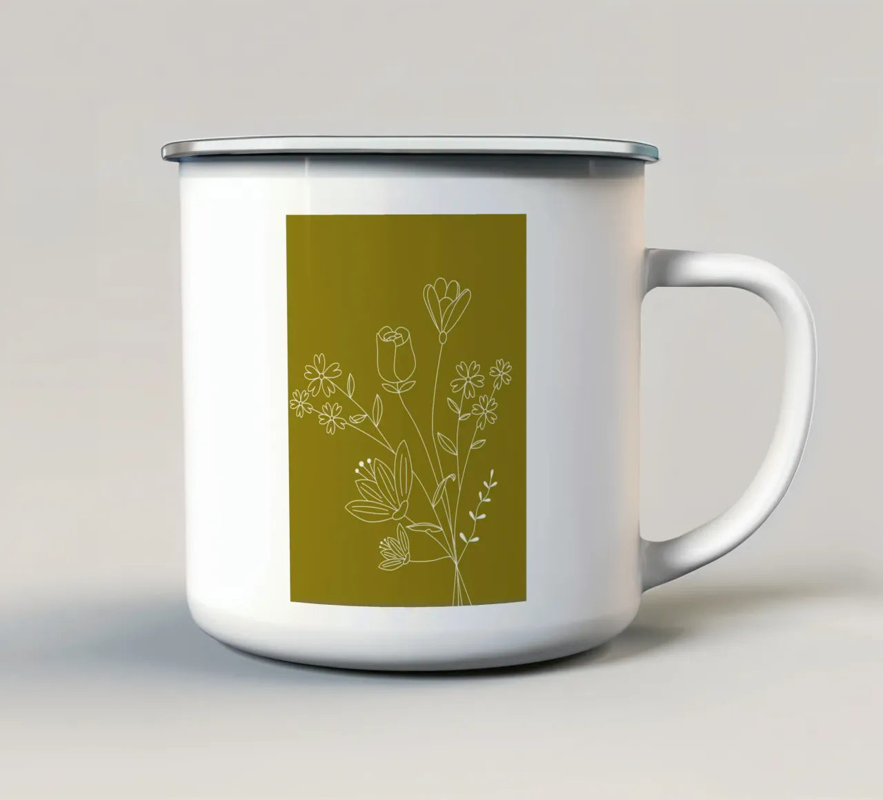 Flowers and leaves in line tazza in smalto da LisaArtes