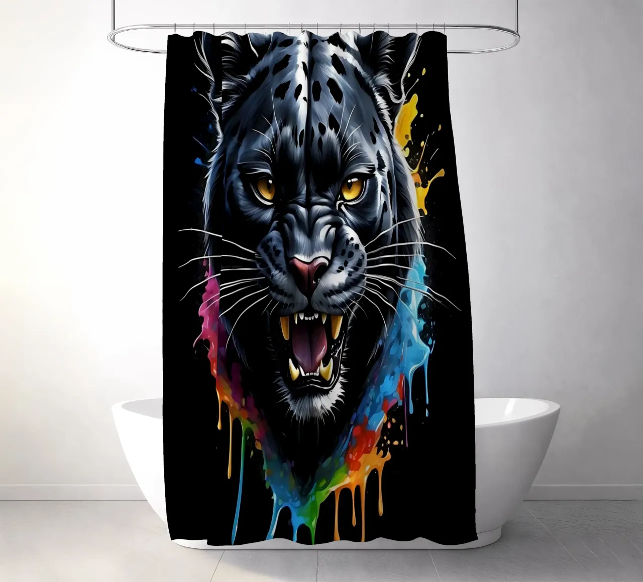 Pantera Nera colorata tenda da doccia da LM2KONE