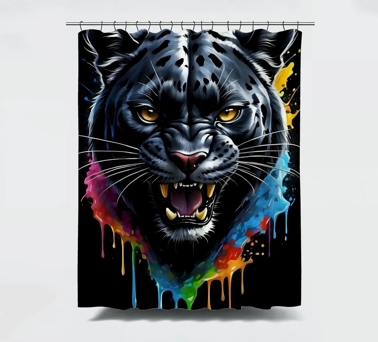 Pantera Nera colorata tenda da doccia da LM2KONE